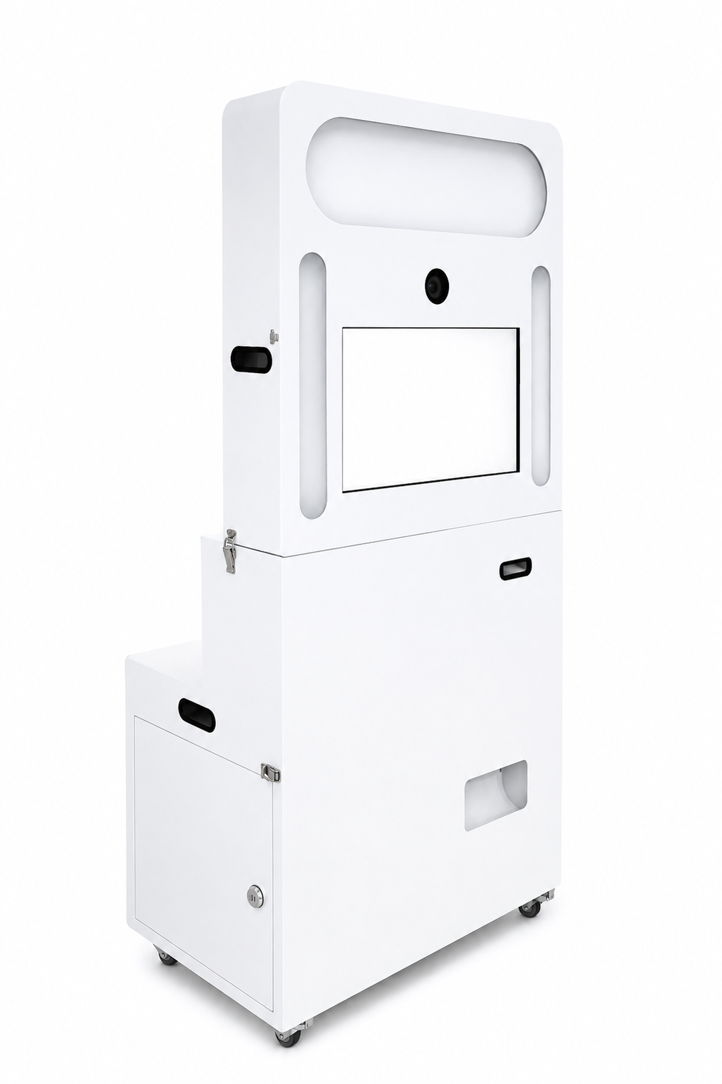 K02 Kiosk Fold photobooth machine in matte white