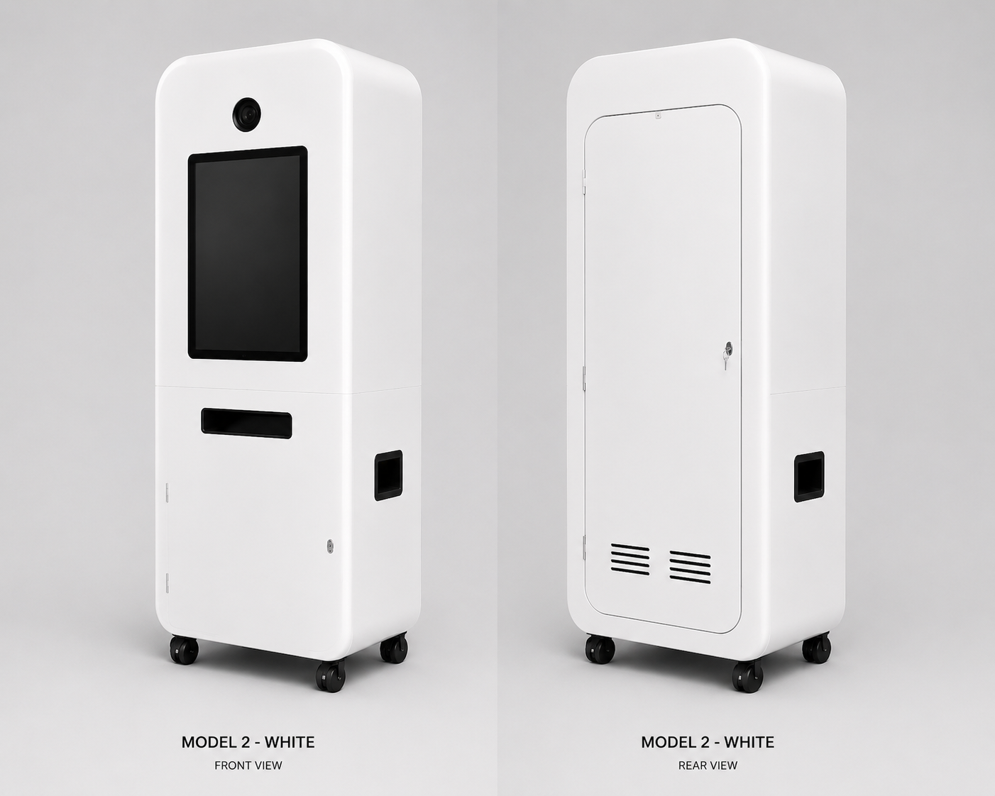 K03 Kiosk Expo portable photobooth in white finish
