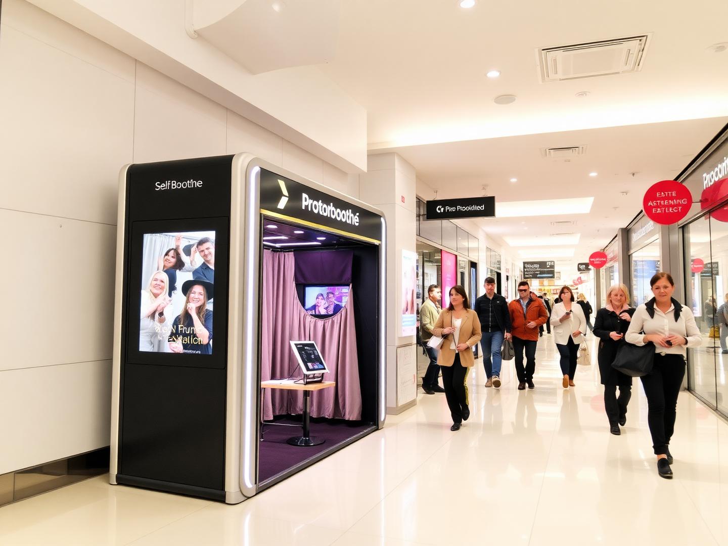 Photobooth installed permanently in a commercial retail venue